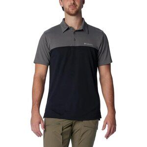 NEW Columbia Men's XL Golf Polo Shirt Omni-Shade UV Protection Gray & Black